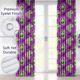 Purple Tigers Leopards Eyelet Blackout Curtains Wild Animal Print Window Drapes Jungle Pattern Curtain Panels Thermal Dark - thumbnail 4