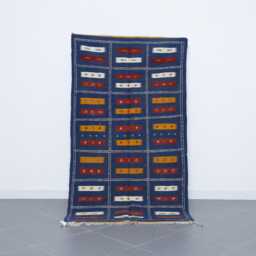 Vintage Flatweave Wool Rug Handmade Moroccan Berber Carpet - 6, 7x3, 7 Ft - thumbnail 1