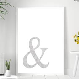 Gris & Marble - Wall Print Gift Idea Bespoke Poster A5 A4 A3 Framed - thumbnail 2