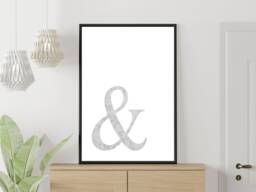 Gris & Marble - Wall Print Gift Idea Bespoke Poster A5 A4 A3 Framed