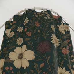 Dark Floral Shower Curtain Cottagecore Botanical Bathroom Decor - thumbnail 3