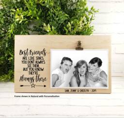 Best Friends Are Like Stars Always There Wooden Picture Frame, Going Away, Sorry We Can't Be Together, Wish I Could See You Miss Gift - thumbnail 1