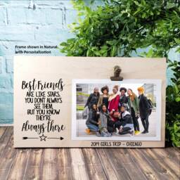 Best Friends Are Like Stars Always There Wooden Picture Frame, Going Away, Sorry We Can't Be Together, Wish I Could See You Miss Gift - thumbnail 2