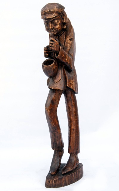 The Saxophonist Wooden Statue Hand Made Sculpture - image 1