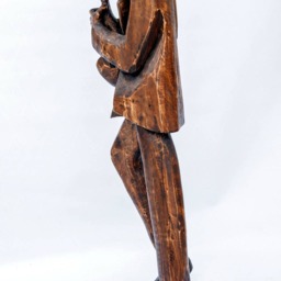 The Saxophonist Wooden Statue Hand Made Sculpture - thumbnail 3