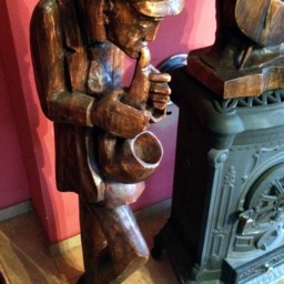 The Saxophonist Wooden Statue Hand Made Sculpture - thumbnail 4