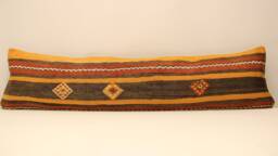 Kingsize Kilim Pillow Cover, Vintage Wool Boho Cushion - 12x47 - thumbnail 1
