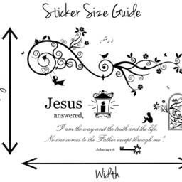 John 14 V 6 Christian Verse Bible Quote, Niv. Vinyl Wall Art Sticker Decal. Home, Church, School Decor. 120cm Wide X 88.1cm High - thumbnail 3