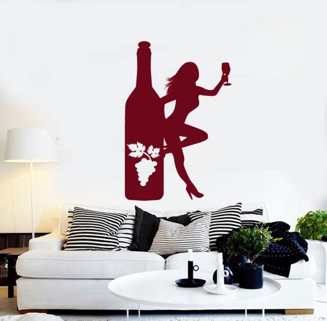 Wall Vinyl Decal Wine Bottle Winery Seller Decor Restaurant Tasting Kitchen Home - #1222Dz - image 1