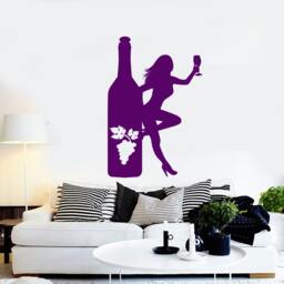 Wall Vinyl Decal Wine Bottle Winery Seller Decor Restaurant Tasting Kitchen Home - #1222Dz - thumbnail 2