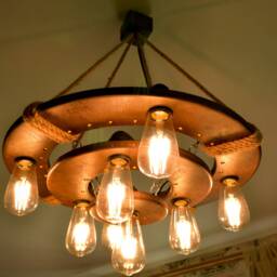 Wooden Sconce With Edison Lamps, Rustic Wall Lamp, Light, Plywood Wooden Lighting Fixture, Original Handmade - thumbnail 4