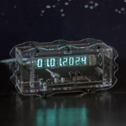 Vfd Ice Clock On Iv-18 Vacuum Fluorescent Tube. Original Acrylic Case Design. Usb Supply - thumbnail 2