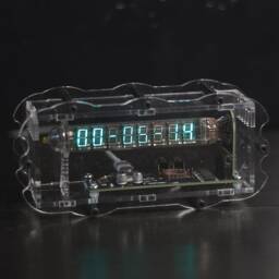 Vfd Ice Clock On Iv-18 Vacuum Fluorescent Tube. Original Acrylic Case Design. Usb Supply - thumbnail 1