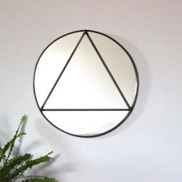 Circle Triangle Wall Mirror Geometric/Handmade - thumbnail 2