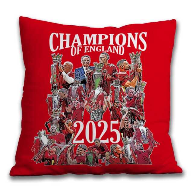 Liverpool Champions Of England 2024-25 Jumbo Cushion 60x60 cm Great Gift For Fans Unofficial Printed in The UK Design 2 - image 1