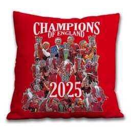 Liverpool Champions Of England 2024-25 Jumbo Cushion 60x60 cm Great Gift For Fans Unofficial Printed in The UK Design 2 - thumbnail 1