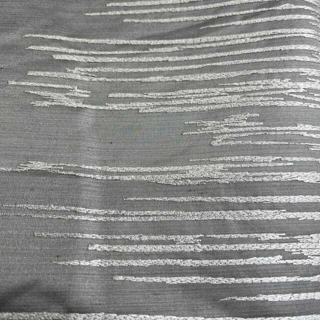 Luxury Designer Taupe Silver Embroidered Contemporary Cushion Pillow Throw Cover - image 1