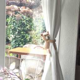 Crochet Kitties Curtain Tie Backs, Nursery Decor, New Baby Gift - thumbnail 2