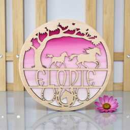 Personalised Horse Name Sign - Handcrafted Wooden Nursery & Bedroom Wall Decor - thumbnail 1