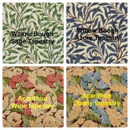 Upholstered Bench Seat in William Morris Tapestry Fabric, Footstool - thumbnail 3
