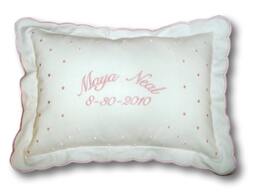 Personalized Swiss Dot Baby Pillow