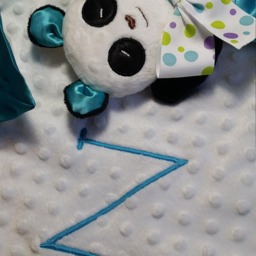 Minky Panda Bear Lovey Satin Security Blanket, Baby Toy - thumbnail 4