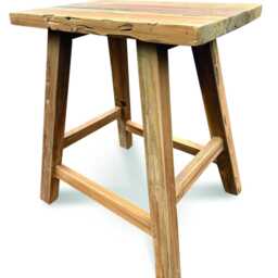 Henley Recycled Teak Slatted End Table Or Stool 45cm - thumbnail 3