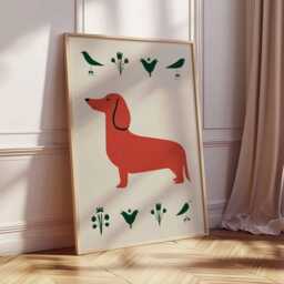 Dachshund Poster, Dog Wall Art, Sausage Print, Cute Pet Decor, Puppy Lover Gift, Posters - thumbnail 2