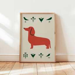 Dachshund Poster, Dog Wall Art, Sausage Print, Cute Pet Decor, Puppy Lover Gift, Posters - thumbnail 1