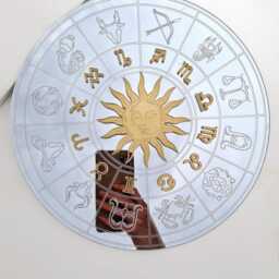 Zodiac Wheel Mirror, Horoscope Art Spiritual Home Decor Witchy Aesthetic Star Sign Engraved Mirror Astrology Gift Celestial Boho - thumbnail 4