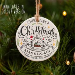 New Home Christmas Ornament - First in New Our First Personalised Christmas Tree Decoration - thumbnail 2
