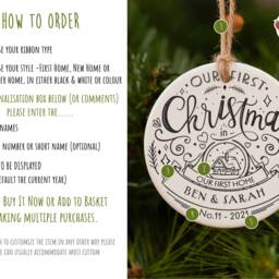 New Home Christmas Ornament - First in New Our First Personalised Christmas Tree Decoration - thumbnail 3