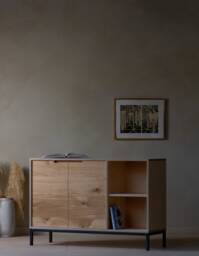 Konk ??? Teal Sideboard [Oak] Bespoke Sizes Available Oak & Steel Cabinet With Storage, Media Unit Doors