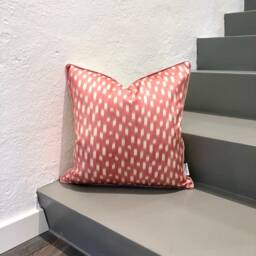 Silk Ikat Pillow Cover Newbie Pink - Boho Statement Cushion For Home Decor - thumbnail 2