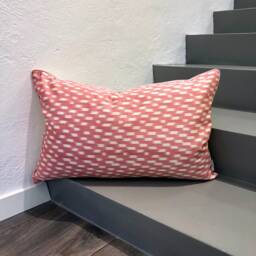 Silk Ikat Pillow Cover Newbie Pink - Boho Statement Cushion For Home Decor - thumbnail 1