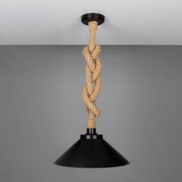 Naxos Jute Rope Pendant Light With Vintage Brass Shade 15'' - 38cm Ip65 - thumbnail 2