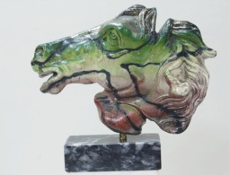 Raku Horse Figurine Bucephalus Handmade Sculpture Stoneware Statue Greek New Art