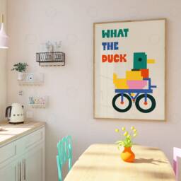What The Duck Kitchen Print Funny Quote, Illustrated Wall Art - thumbnail 2