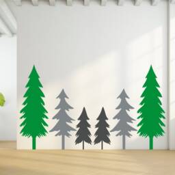 Pine Tree Wall Decals Scandinavian Forest Nursery Decor - thumbnail 3