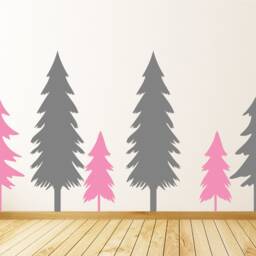 Pine Tree Wall Decals Scandinavian Forest Nursery Decor - thumbnail 4