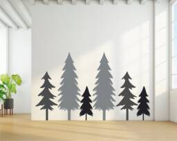 Pine Tree Wall Decals Scandinavian Forest Nursery Decor