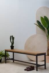 Konk ??? Worker's Bench [Metal Legs] Bespoke Sizes Available Oak Modern Seat, Minimalist Dining, Hallway Seating, Side Table