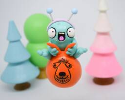 Space Hopper Shelf Ornament, Monster Figurine, 70's Nostalgia Gift - thumbnail 1