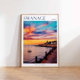 Swanage Travel Poster Dorset Coastline Art Print - thumbnail 3