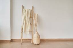 Cream Linen Waffle Bath Towel Large Softened Cotton-Linen Blend