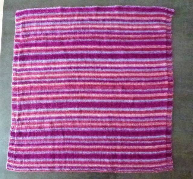 Baby Blanket Pink/Raspberry/Burgundy/Violet Handmade Knit, Fancy Point Open, Dimensions 80 cm X 82 - image 1