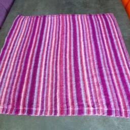 Baby Blanket Pink/Raspberry/Burgundy/Violet Handmade Knit, Fancy Point Open, Dimensions 80 cm X 82 - thumbnail 4