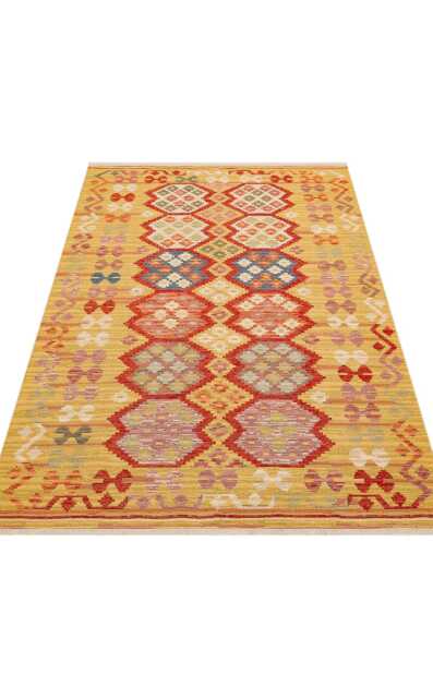 Natural Cotton Turkish Kilim Rug Recycled Bohemian Flatweave - image 1