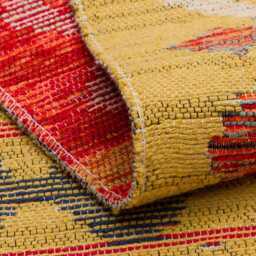 Natural Cotton Turkish Kilim Rug Recycled Bohemian Flatweave - thumbnail 4