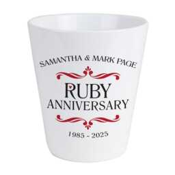Personalised Ruby Wedding Anniversary Plant Pot - With Any Names & Date 40Th Gifts - thumbnail 3